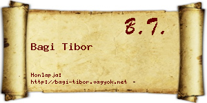 Bagi Tibor névjegykártya